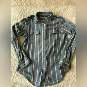 Womens Karl Largerfeld blue denim button up shirt size XS